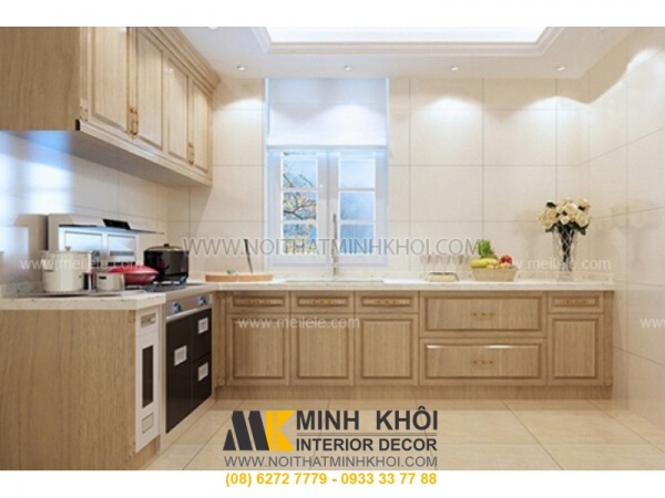 Tủ Bếp Gỗ Sồi Mỹ Giảm Giá 30%