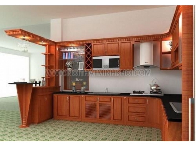tủ bếp gỗ căm xe