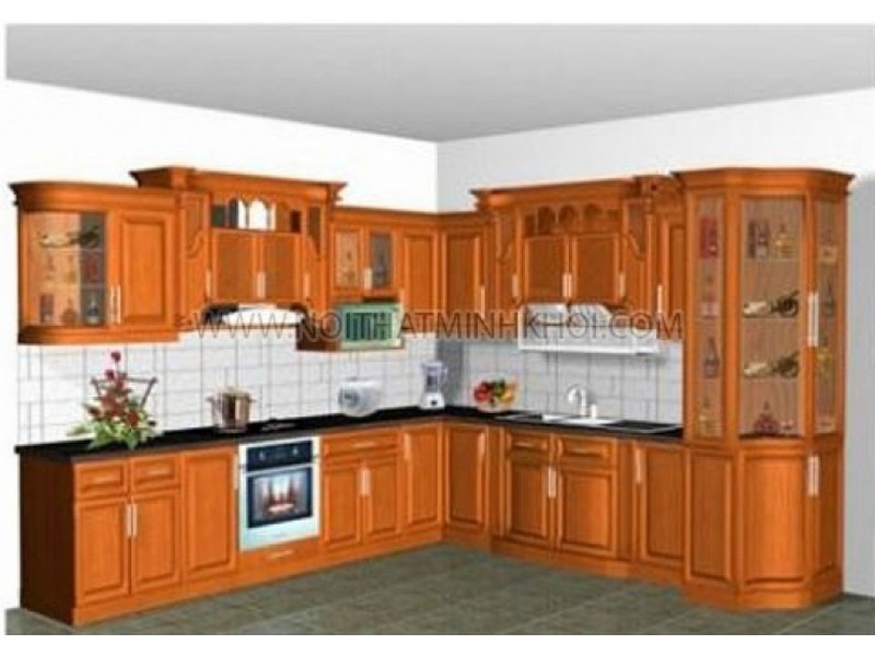 tủ bếp gỗ căm xe