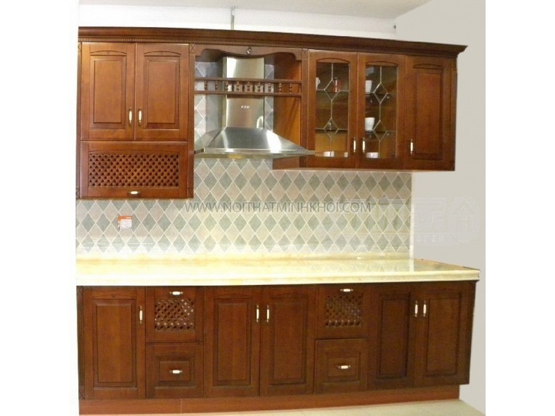 tủ bếp gỗ căm xe