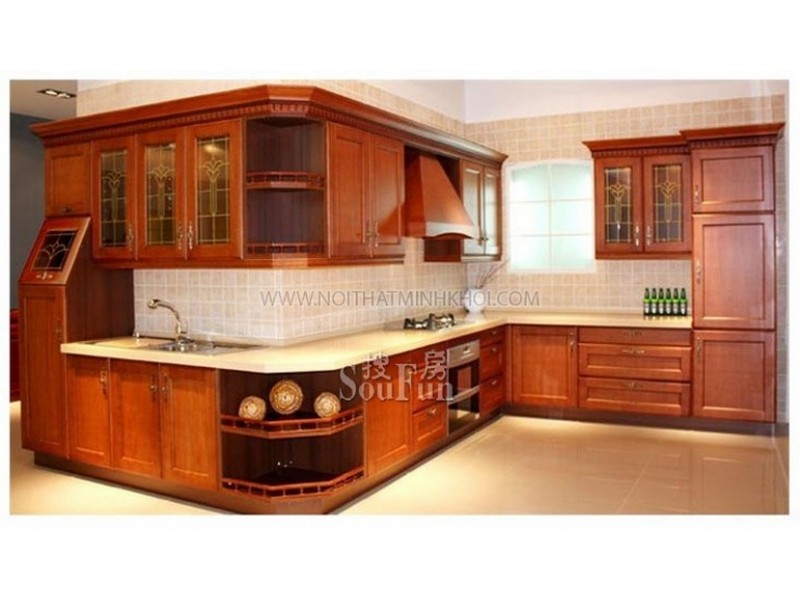 tủ bếp gỗ căm xe