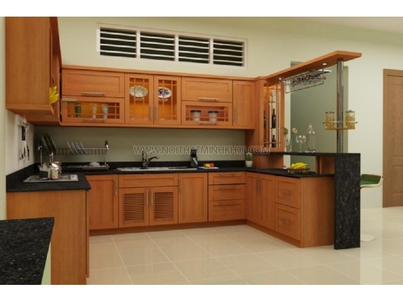 tủ bếp gỗ căm xe