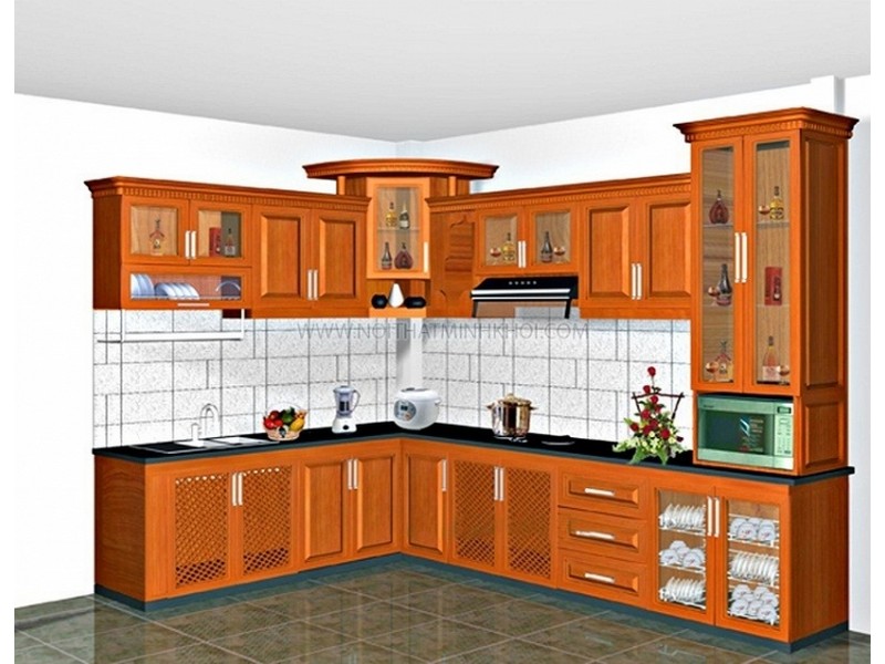 Tủ bếp gỗ căm xe