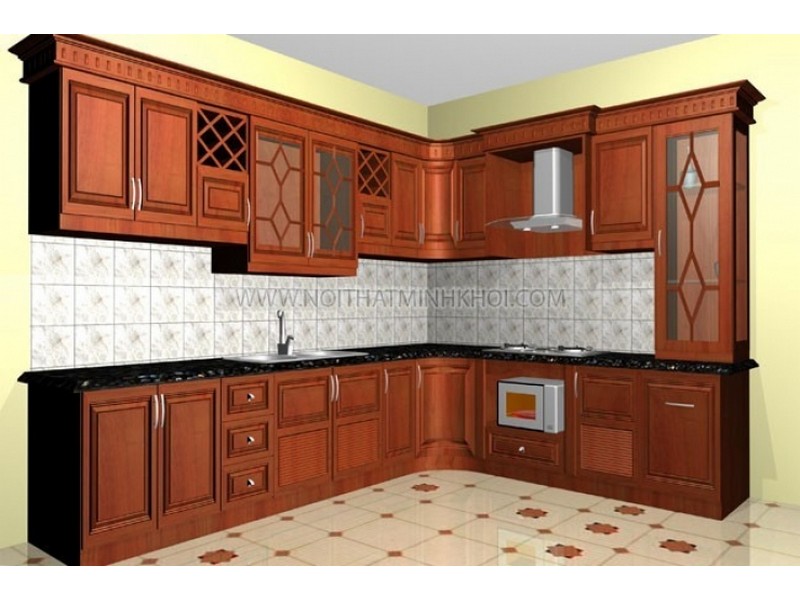 Tủ bếp gỗ căm xe
