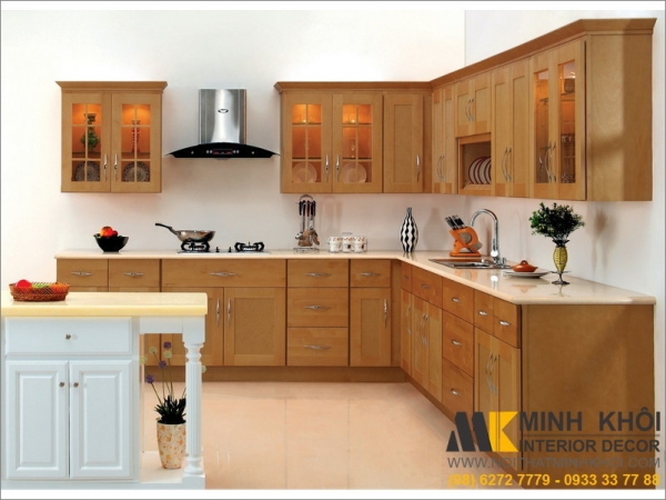 Đóng Tủ Bếp Gỗ Tự Nhiên Đẹp Giá Rẻ Giảm 30%