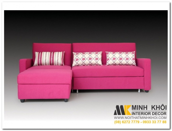 Ghế sofa màu hồng trẻ trung