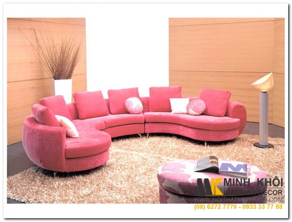 Ghế sofa màu hồng trẻ trung