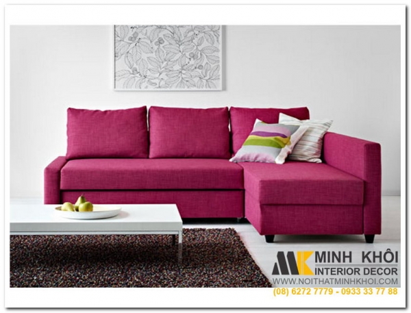 Ghế sofa màu hồng trẻ trung