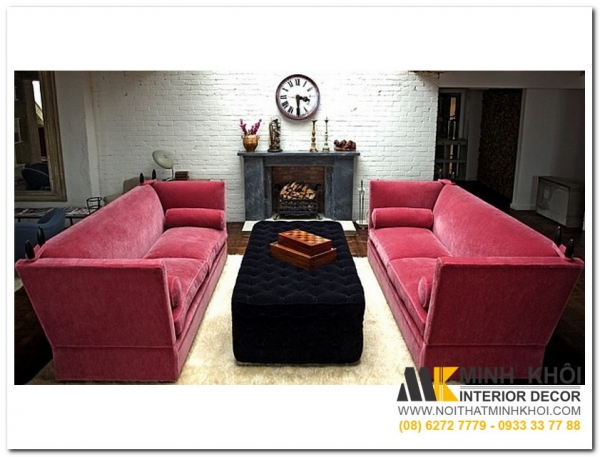 Ghế sofa màu hồng trẻ trung