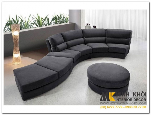 Ghế sofa tròn uốn lượn cho phòng khách thêm ấn tượng