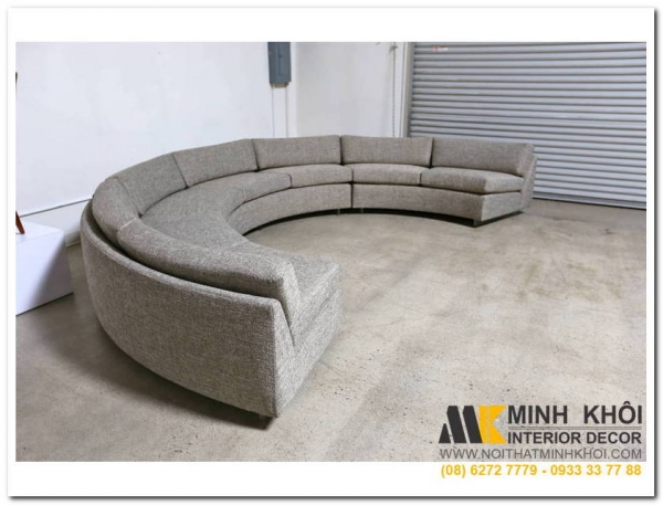 Ghế sofa tròn uốn lượn cho phòng khách thêm ấn tượng