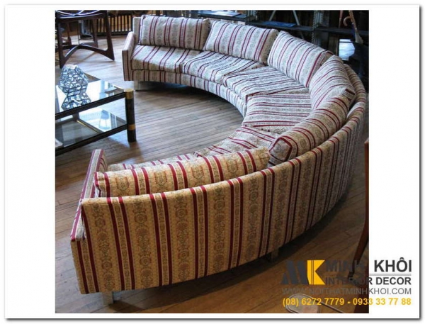 Ghế sofa tròn uốn lượn cho phòng khách thêm ấn tượng
