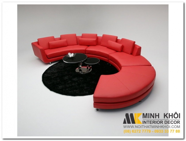 Ghế sofa tròn uốn lượn cho phòng khách thêm ấn tượng