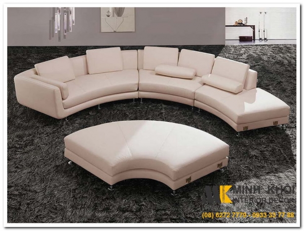 Ghế sofa tròn uốn lượn cho phòng khách thêm ấn tượng