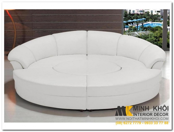 Ghế sofa tròn uốn lượn cho phòng khách thêm ấn tượng