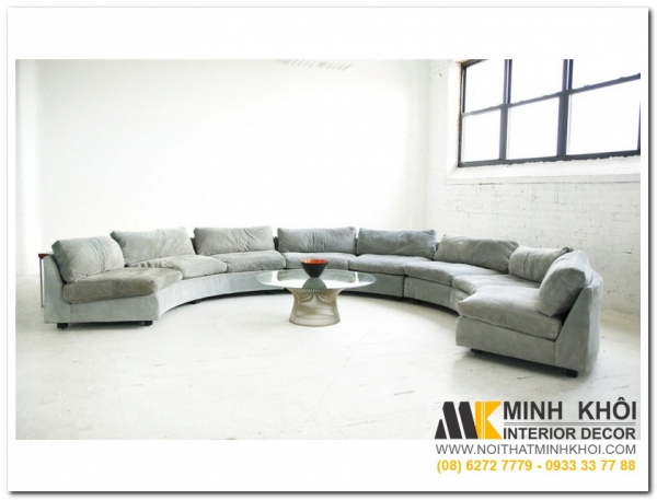 Ghế sofa tròn uốn lượn cho phòng khách thêm ấn tượng