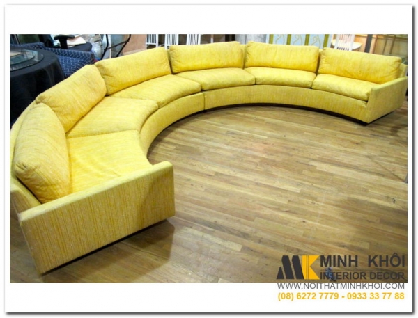 Ghế sofa tròn uốn lượn cho phòng khách thêm ấn tượng