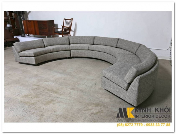 Ghế sofa tròn uốn lượn cho phòng khách thêm ấn tượng