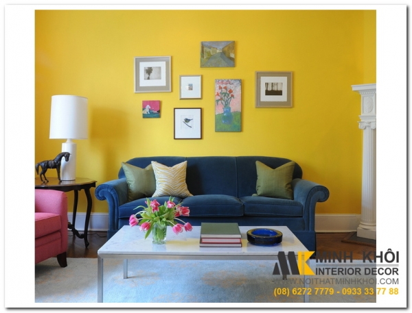 Mẫu ghế sofa màu xanh dương đẹp
