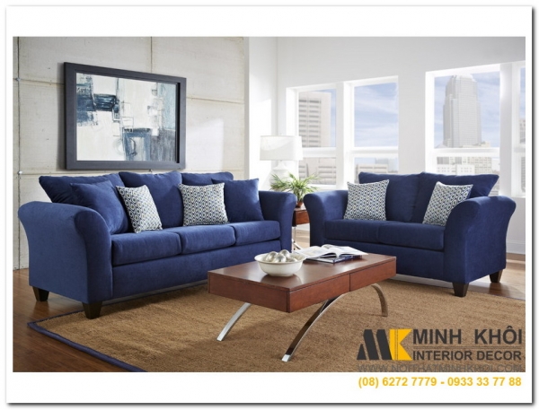 Mẫu ghế sofa màu xanh dương đẹp