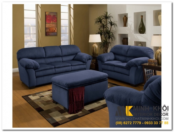 Mẫu ghế sofa màu xanh dương đẹp