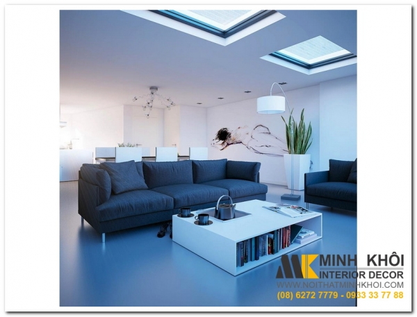 Mẫu ghế sofa màu xanh dương đẹp