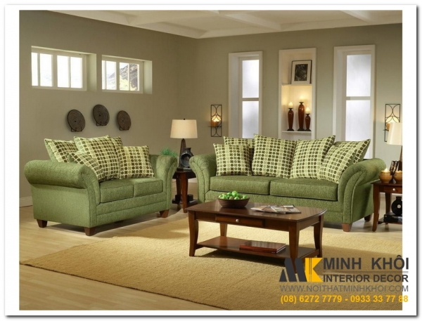Một số mẫu ghế sofa phòng khách tông xanh lá đẹp