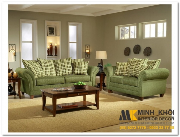 Một số mẫu ghế sofa phòng khách tông xanh lá đẹp