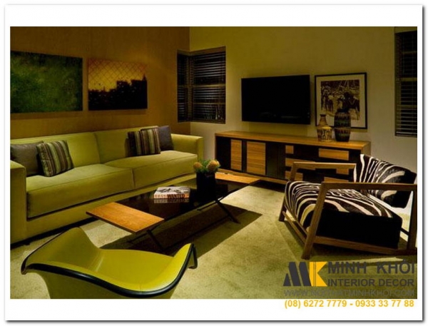 Một số mẫu ghế sofa phòng khách tông xanh lá đẹp