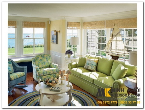 Một số mẫu ghế sofa phòng khách tông xanh lá đẹp