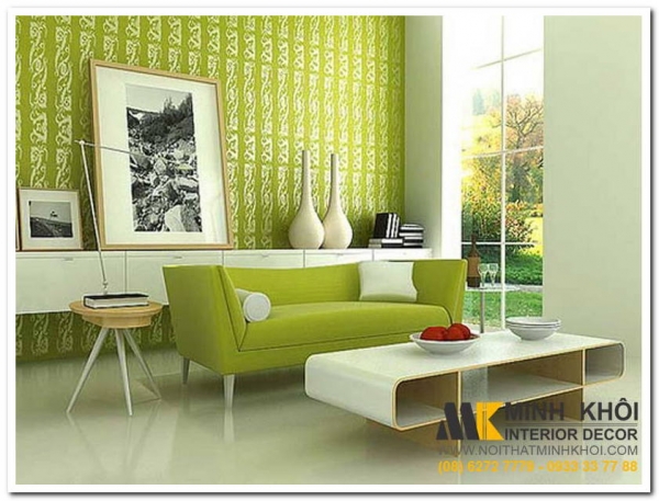 Một số mẫu ghế sofa phòng khách tông xanh lá đẹp