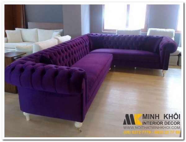 Sofa phòng khách màu tím đẹp - 16 mẫu