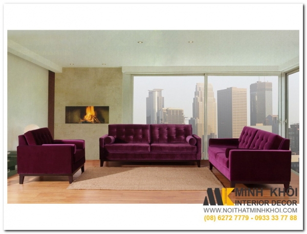 Sofa phòng khách màu tím đẹp - 16 mẫu