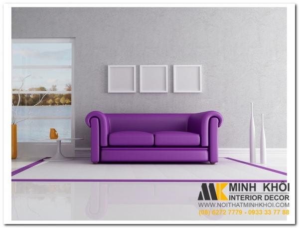 Sofa phòng khách màu tím đẹp - 16 mẫu