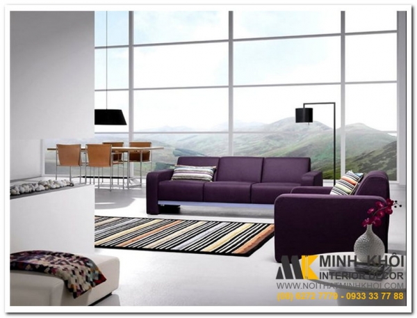 Sofa phòng khách màu tím đẹp - 16 mẫu