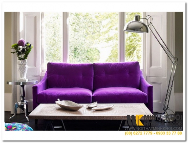 Sofa phòng khách màu tím đẹp - 16 mẫu