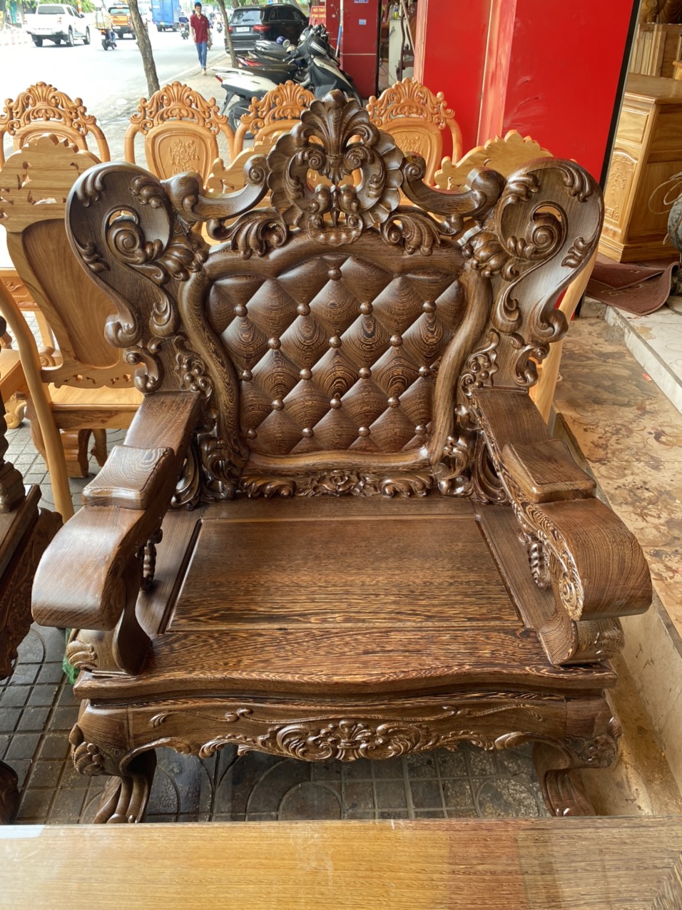 Salon hoàng gia gỗ Mun Công 6 món