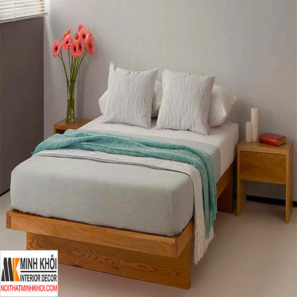 Giường Ngủ Kiểu Nhật Gỗ Sồi Đầu Đuôi Bằng Nhau-GN1022
