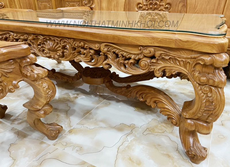 Salon Louis Hoàng Gia Gõ Đỏ Nguyên Khối 8 Món - SL546
