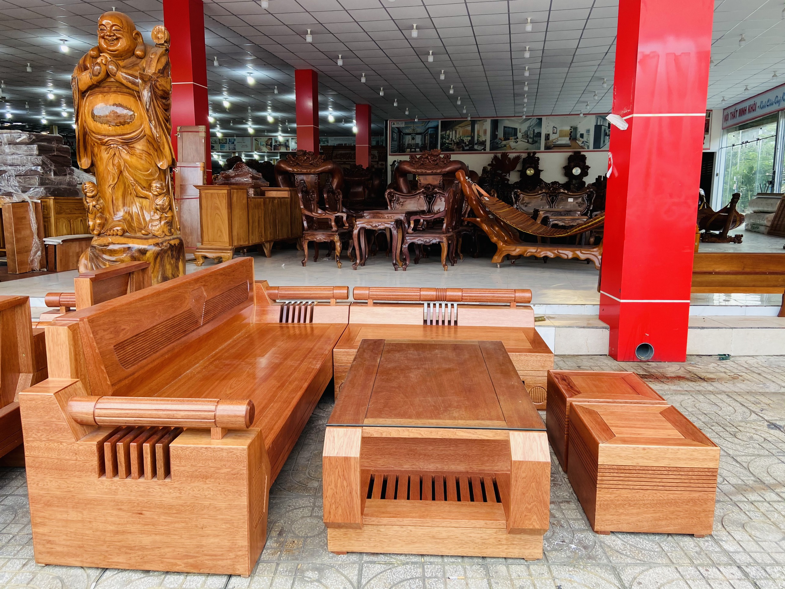 Sofa gỗ còng mẫu góc - SF954