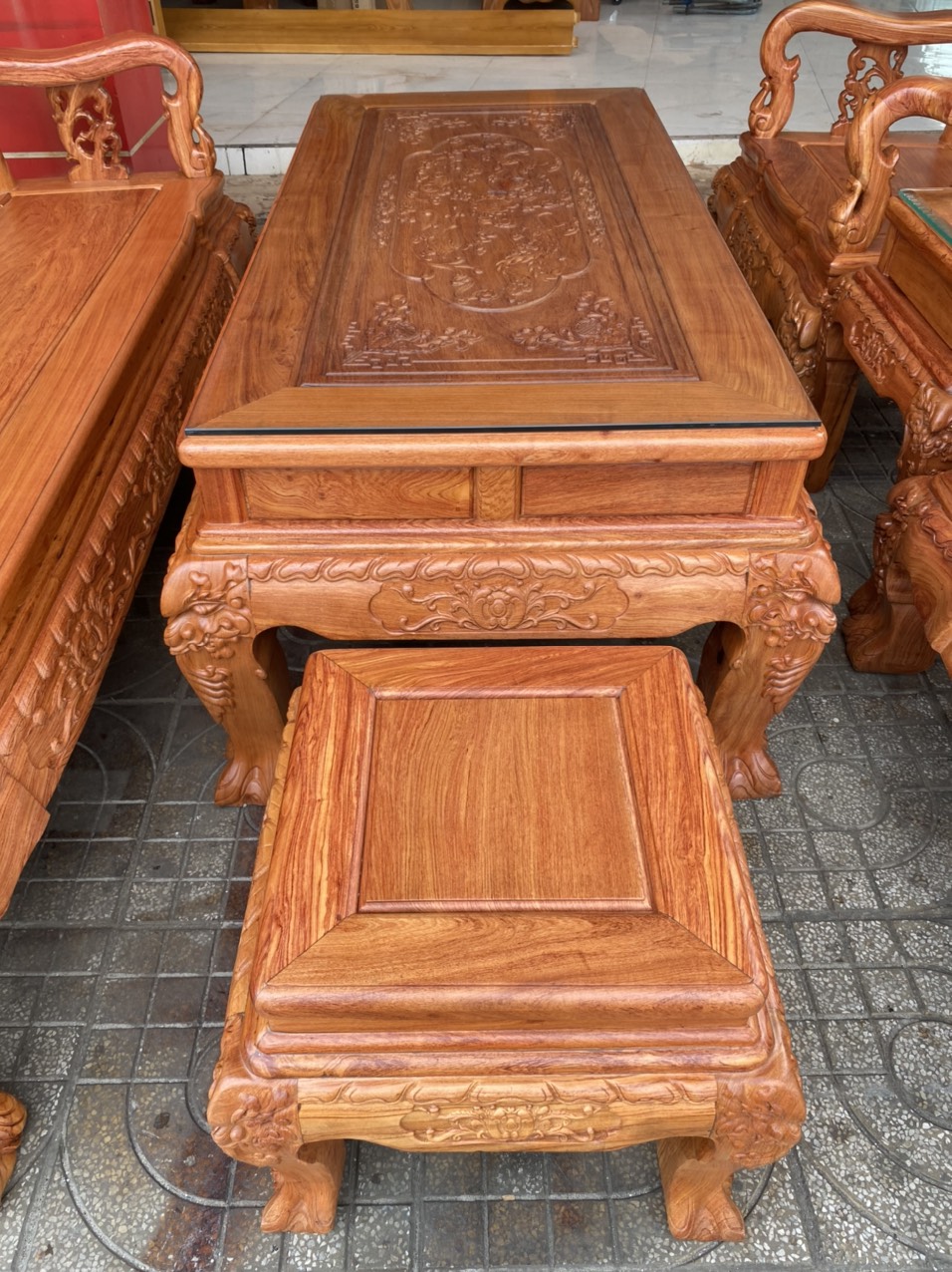 Salon gỗ hương đá tay 12 - SL3014