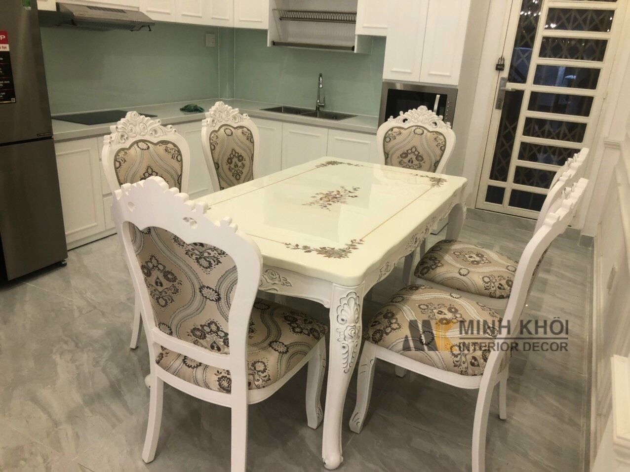 Bộ Bàn Ăn Tân Cổ Điển Nhập Khẩu - BA1027