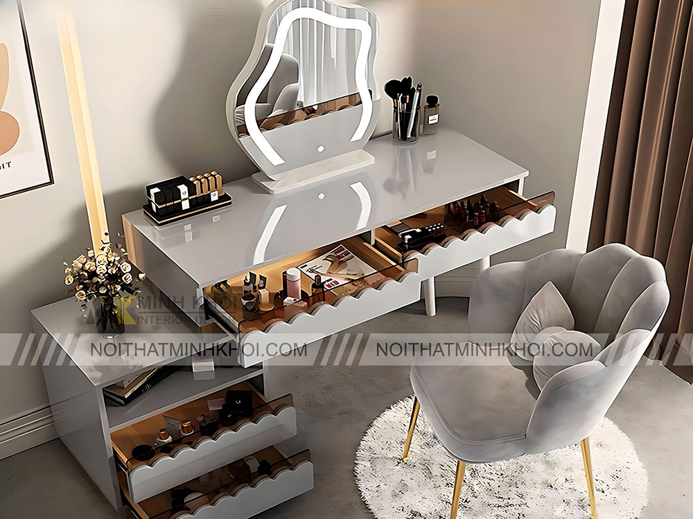 Bàn trang điểm có đèn LED kiểu Hollywood