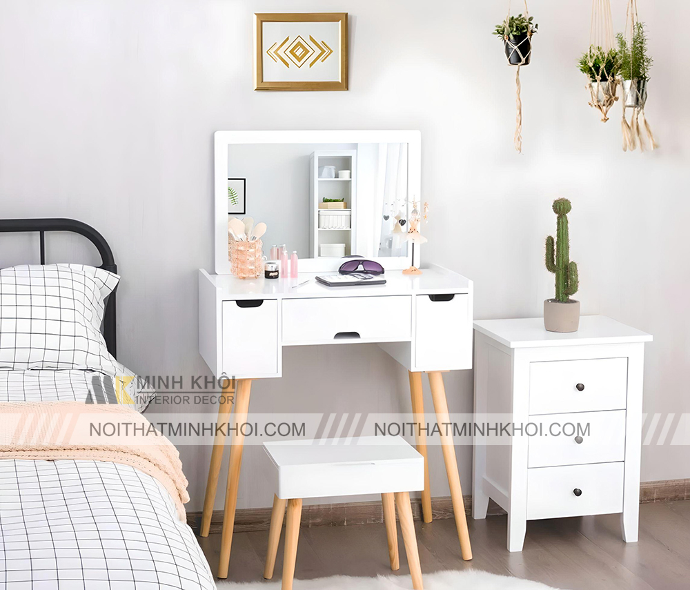 Bàn trang điểm có đèn LED kiểu Minimalist
