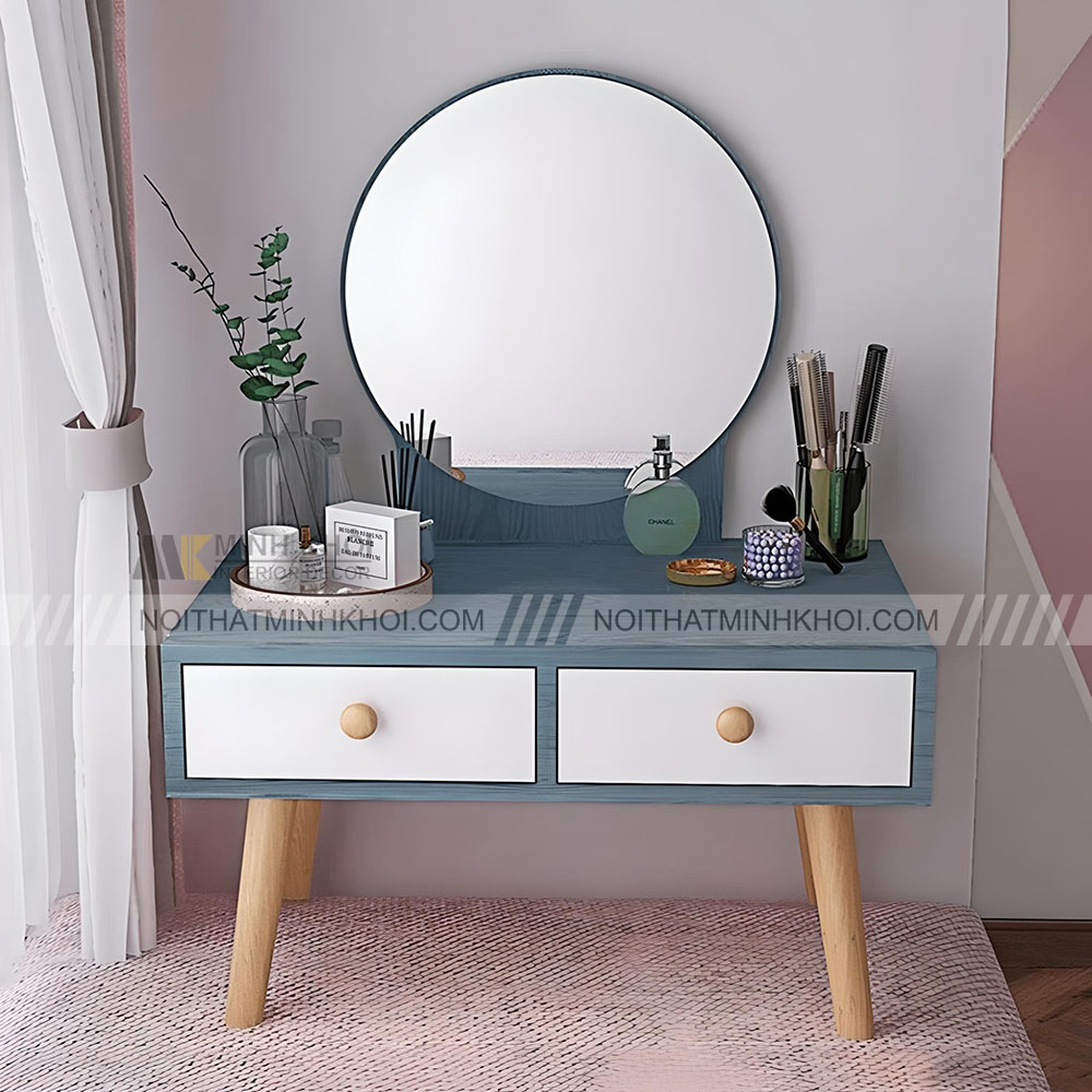Bàn trang điểm mini dễ thương màu xanh dương