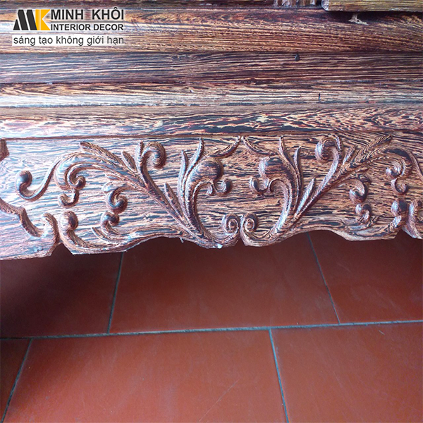 Salon Gỗ Mun Đuôi Công Chạm Rồng Bát Tiên Tay 12 – SL964