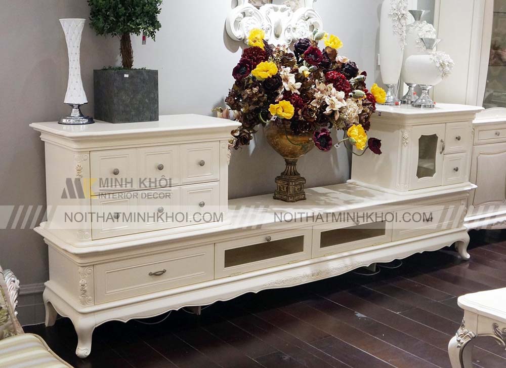 Cách chọn kệ tivi tân cổ điển phù hợp