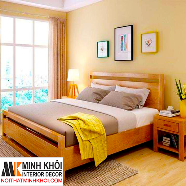 Giường Ngủ Gỗ Sồi Mỹ Hiện Đại - GN1030