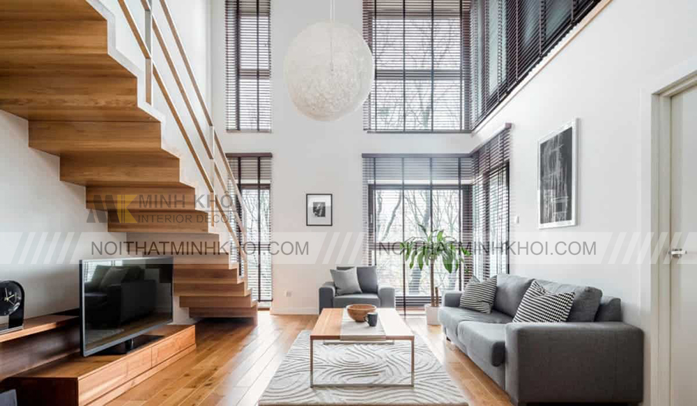 Kệ tivi đặt dưới gầm cầu thang