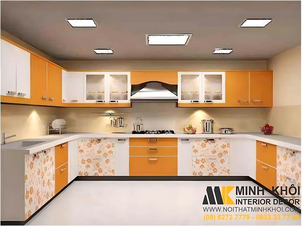 Mẫu tủ bếp đa năng âm tường